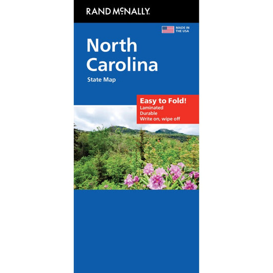 North Carolina, Easy to Fold Laminated State Map