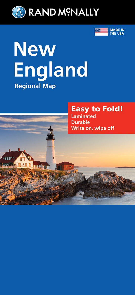 New England, Easy to Fold Laminated Road Map