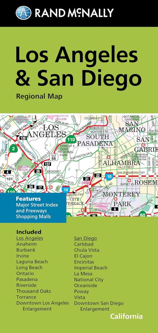 Los Angeles and San Diego, California Regional Map