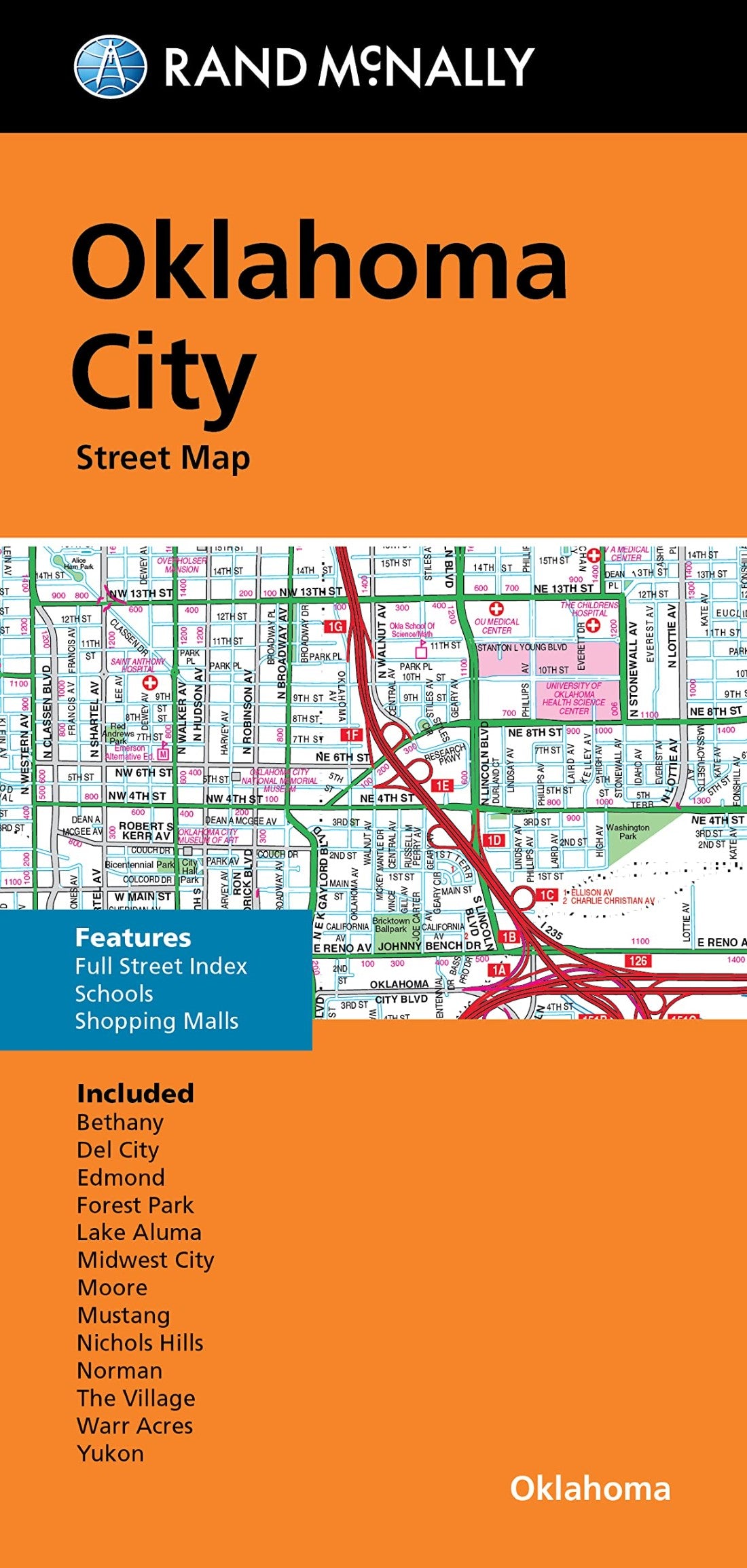 Oklahoma City, OK - Folded Street Map