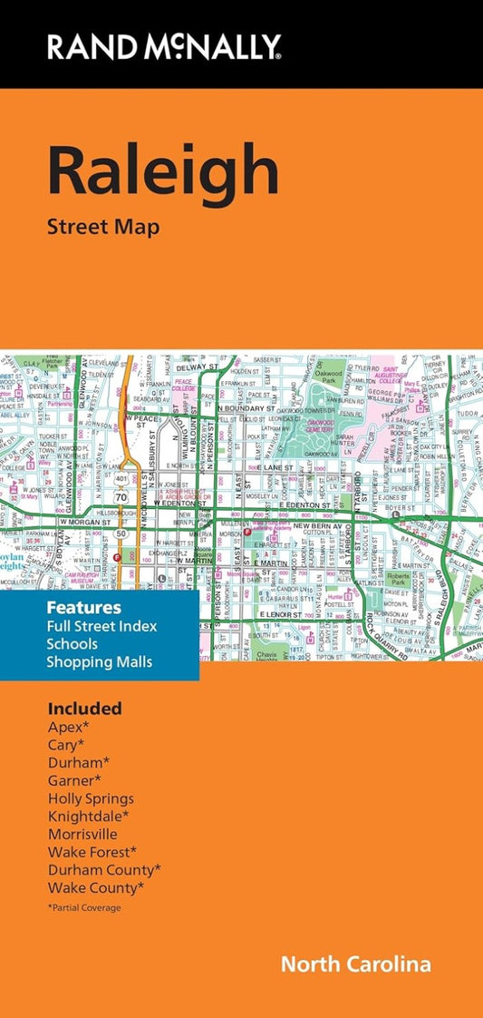 Raleigh, NC - Folded Street Map