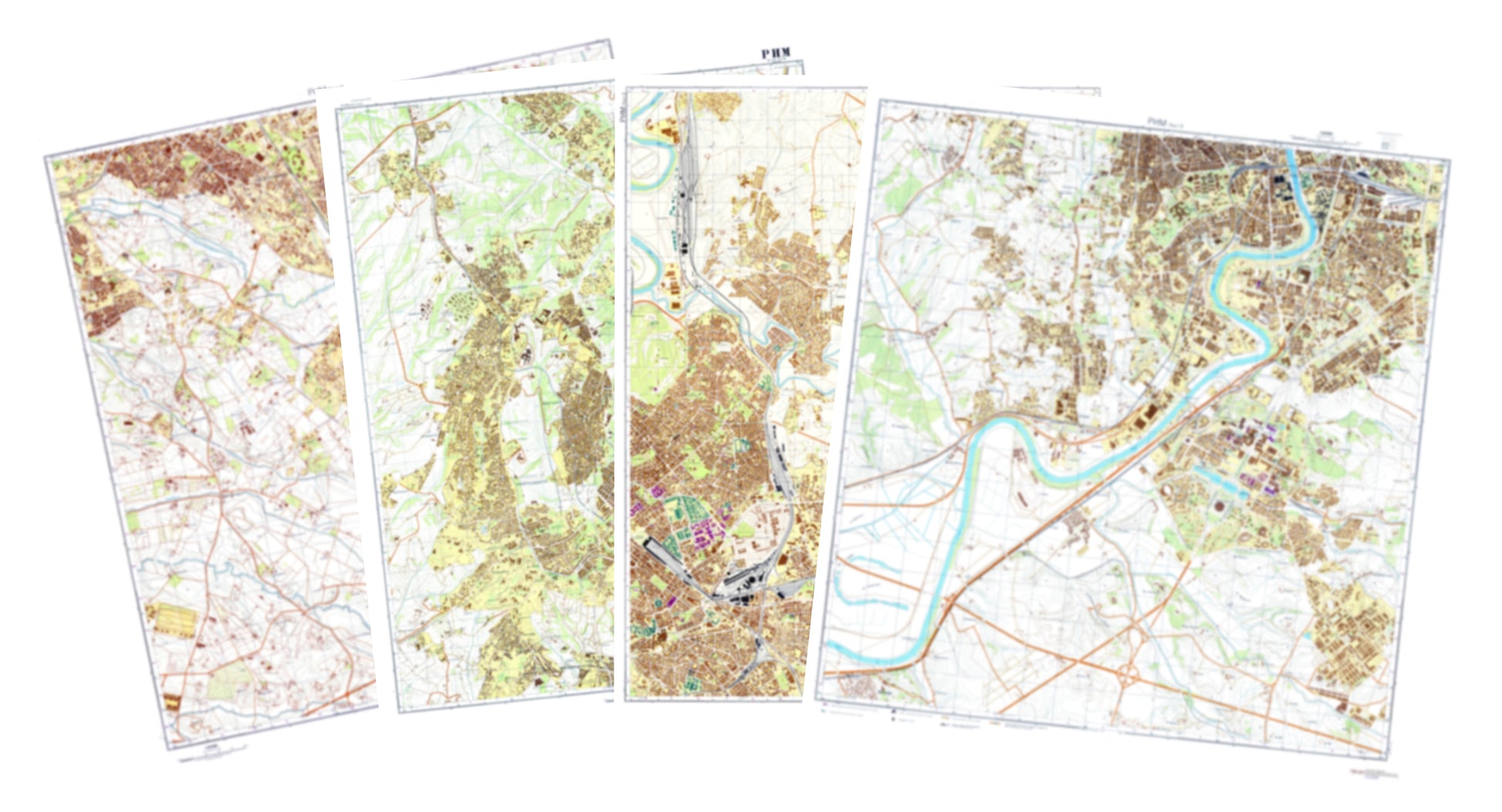 Rome (Italy) 4-Sheet Map Set - Soviet Military City Plans
