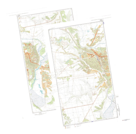 Romny (Ukraine) 2-Sheet Set - Soviet Military City Plans