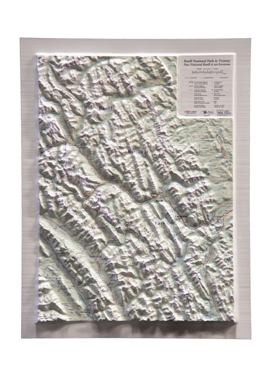 Banff National Park & Vicinity Raised Relief Map
