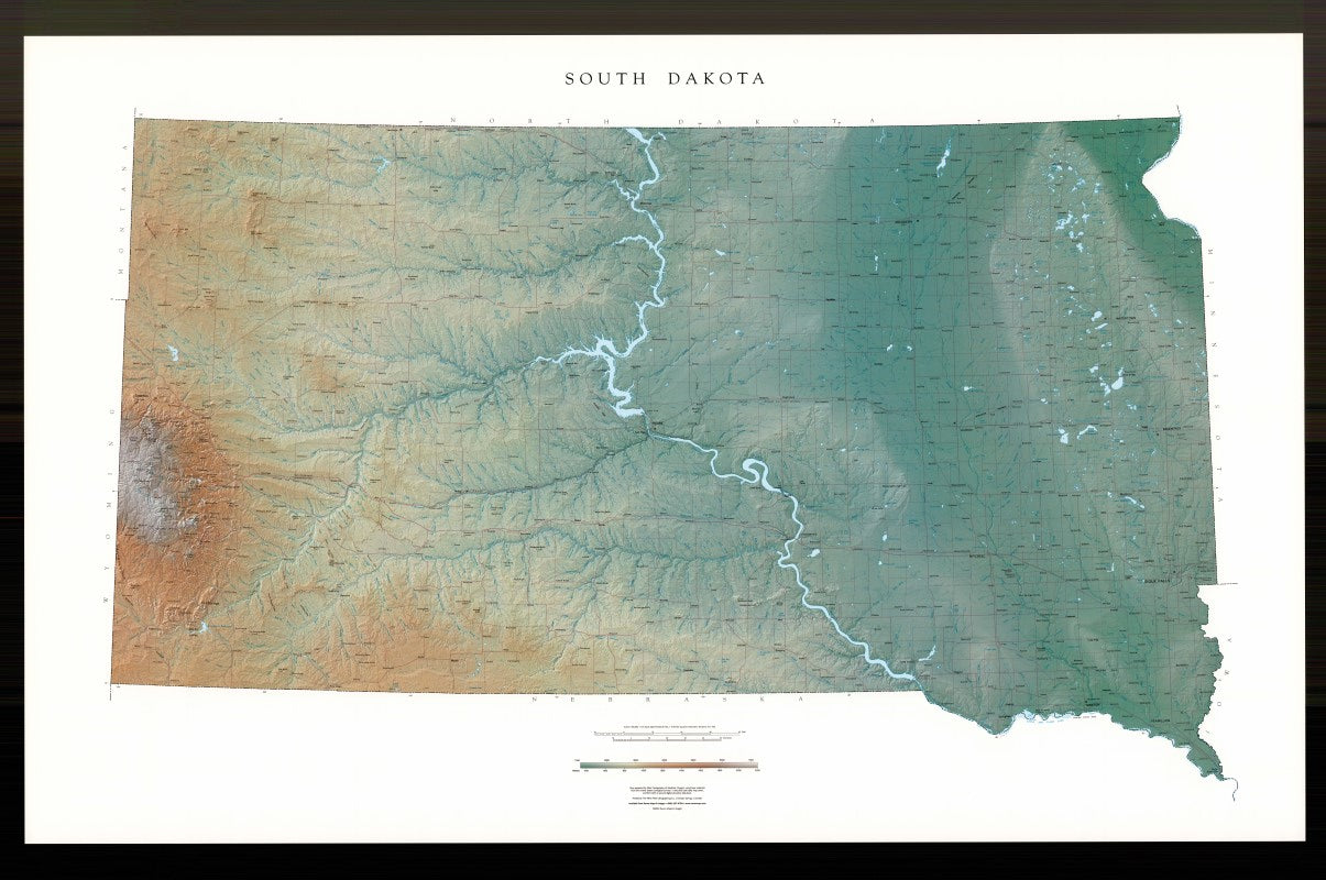 South Dakota [Physical, 37x56, Laminated]