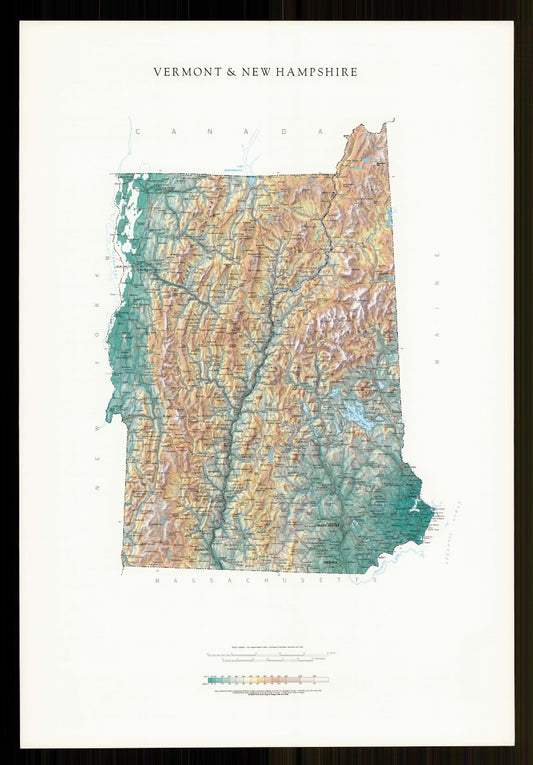 Vermont & New Hampshire [Physical, 37x26, Laminated]