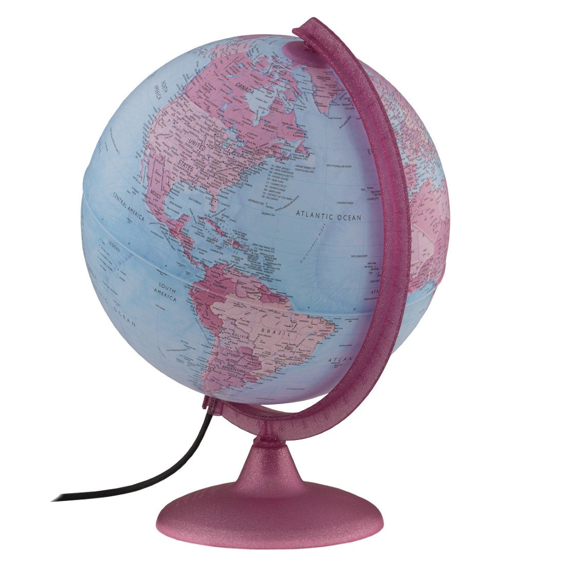 Pink Continental Globe - 10"