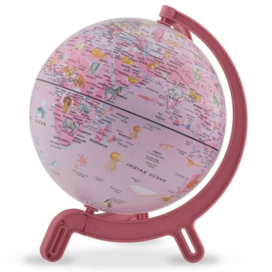 Pink Animals of the World Globe - 6"