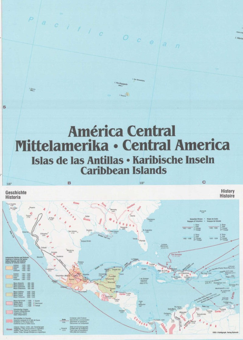 Central America & Caribbean Islands Political map