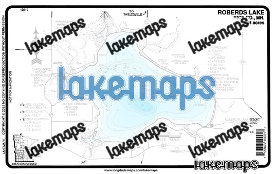 Rice County, MN - ROBERDS - Lakemap - 13510
