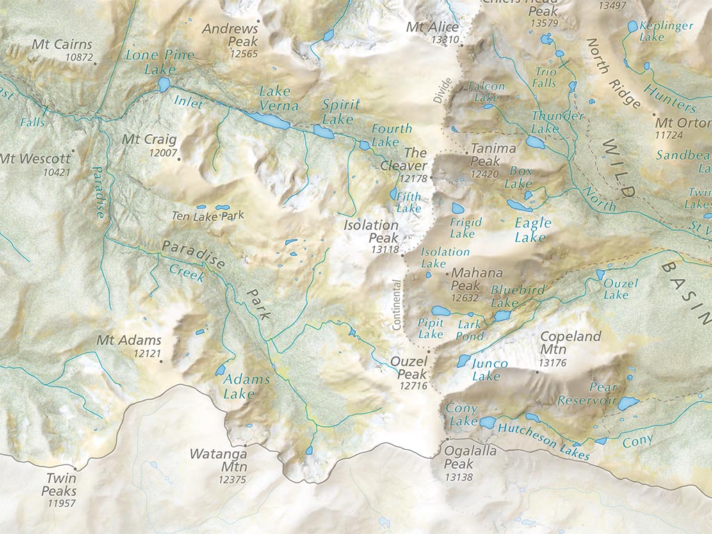 Rocky Mountain National Park Landscape Fine Art Print Map