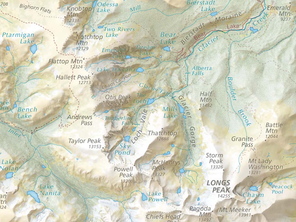 Rocky Mountain National Park Landscape Fine Art Print Map