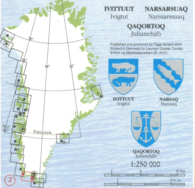 Ivittuut/Ivigtut - Narsarsuaq/Narssarssuaq - Qaqortoq/Julianehåb, Red Series Topographic Map #2
