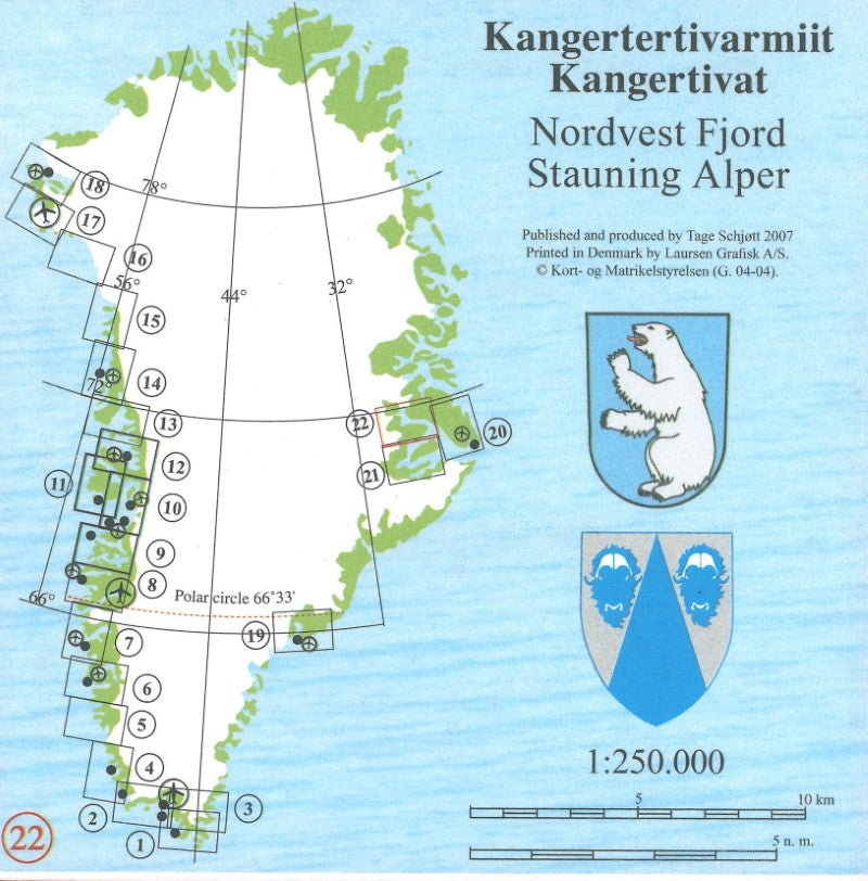 Kangetertivamiit Kangertivat/Nordvestfjord, Red Series Topographic Map #22