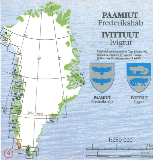 Paarmiut (Frederikshab). Hiking map