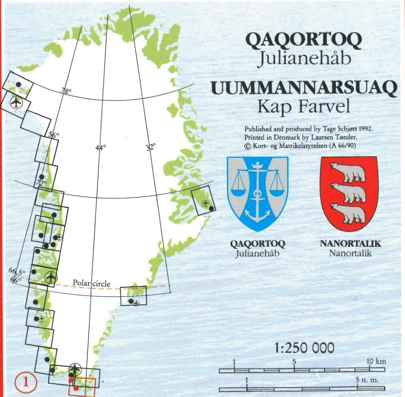 Qaqortoq/Julianehåb - Uummannasuaq/Kap Farvel, Red Series Topographic Map #1