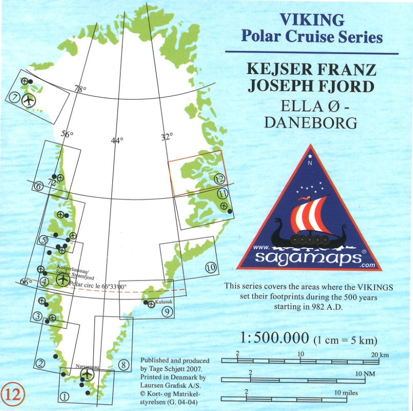 Kejser Franz Joseph Fjord, Viking Polar Cruise Series Map #12