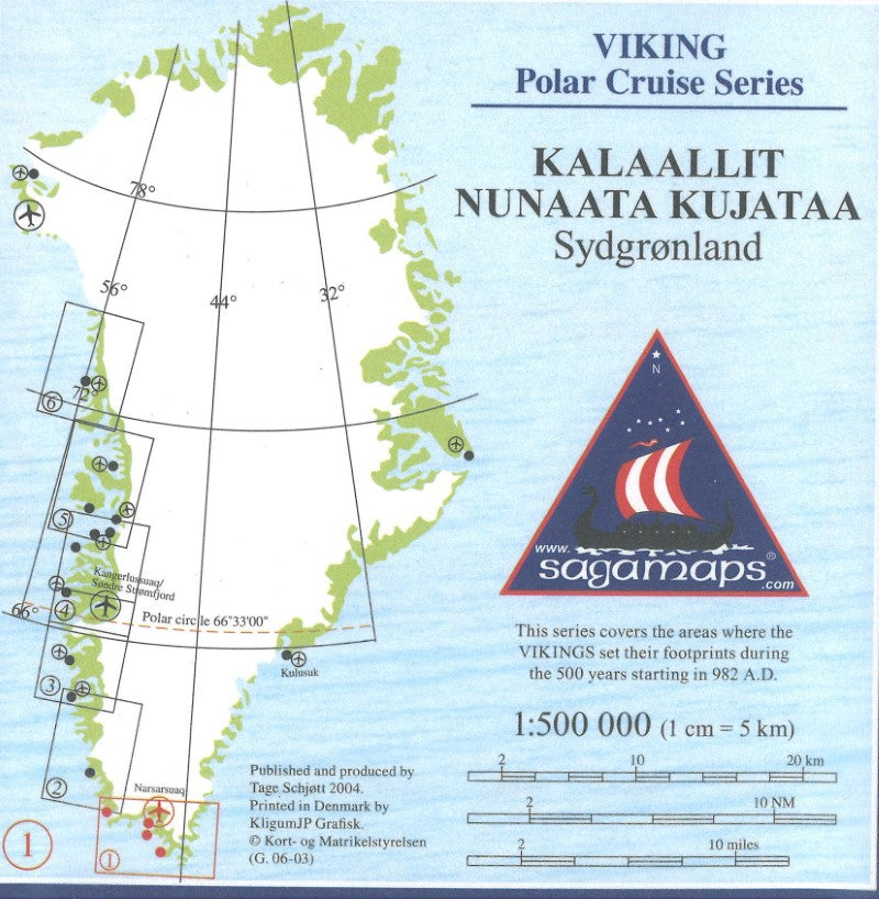 Sydgrønland, Viking Polar Cruise Series Map #1
