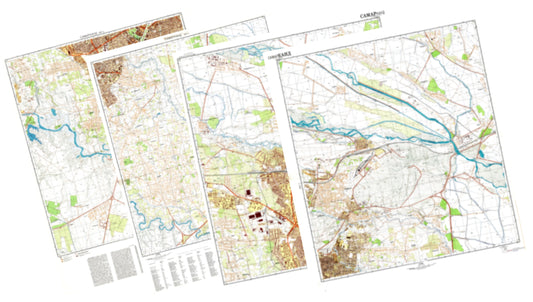 Samarkand (Uzbekistan) 4-Sheet Map Set - Soviet Military City Plans