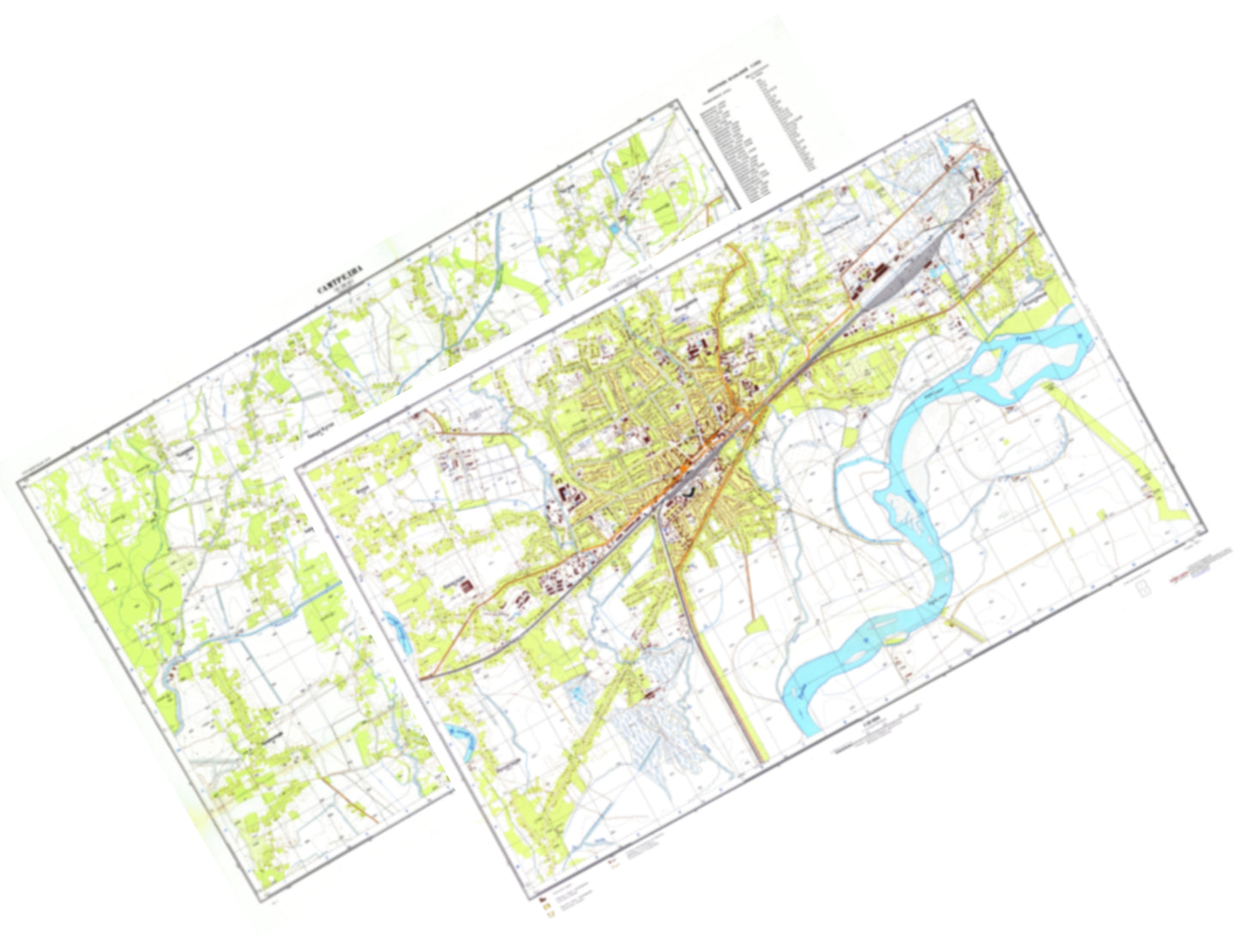 Samtreidia (Georgia) 2-Sheet Set - Soviet Military City Plans