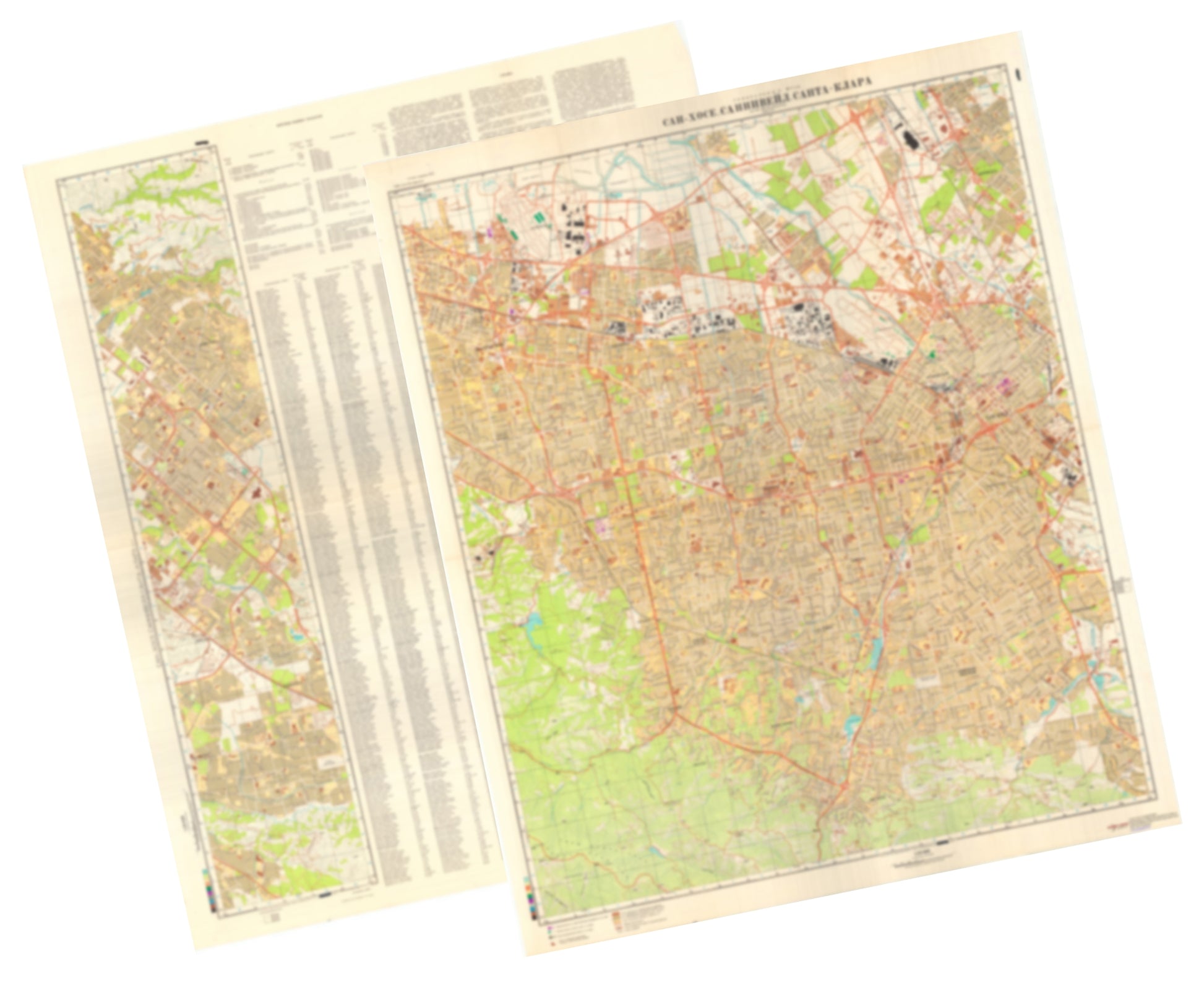 San Jose, Sunnyvale, Santa Clara, CA (USA) 2-Sheet Set - Soviet Military City Plans