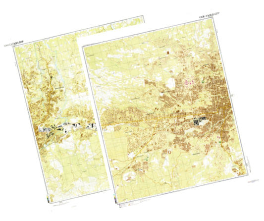 San Salvador (El Salvador) 2-Sheet Set - Soviet Military City Plans