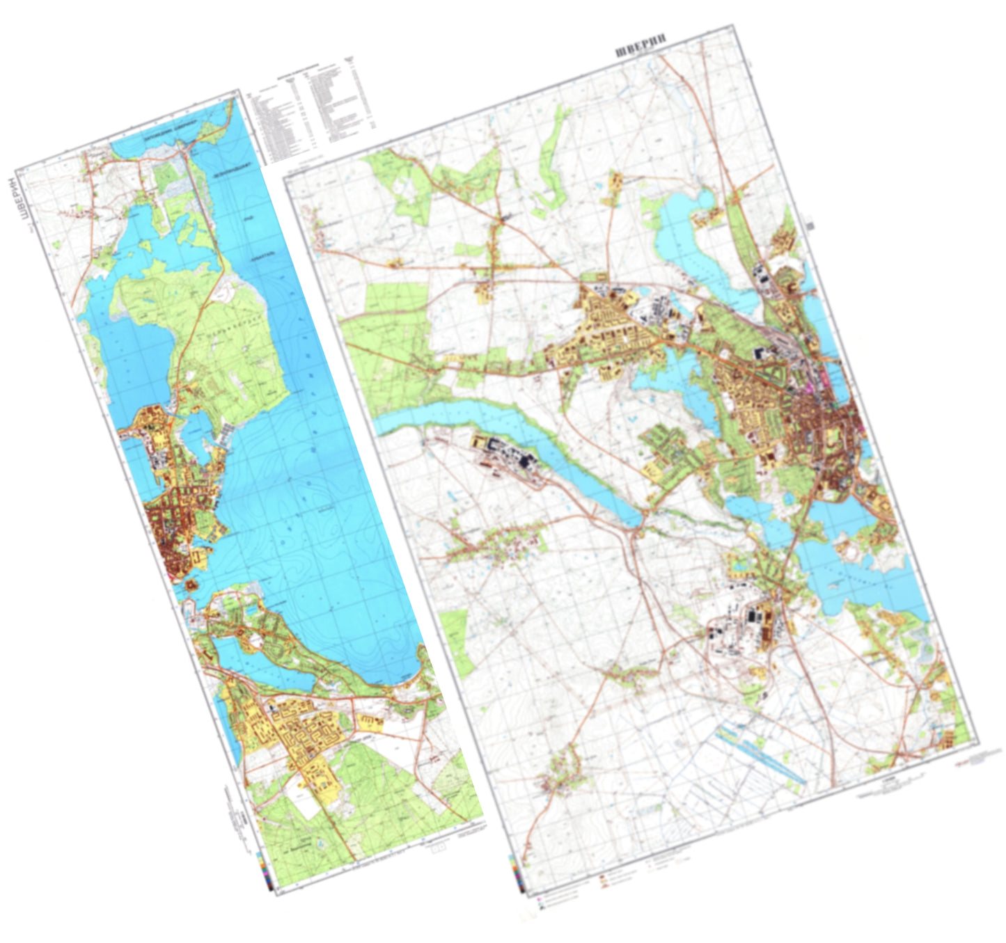 Schwerin (Germany) 2-Sheet Set - Soviet Military City Plans