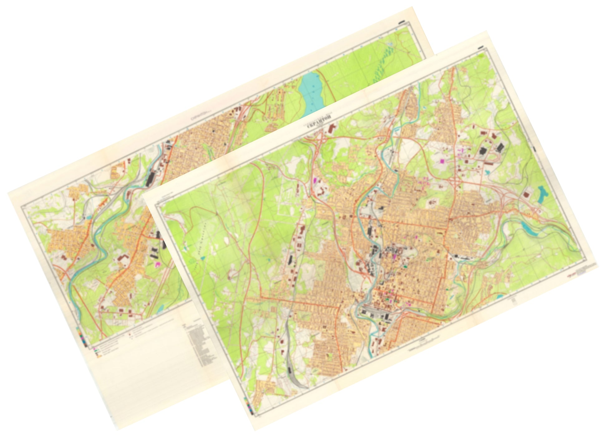 Scranton, PA (USA) 2-Sheet Set - Soviet Military City Plans