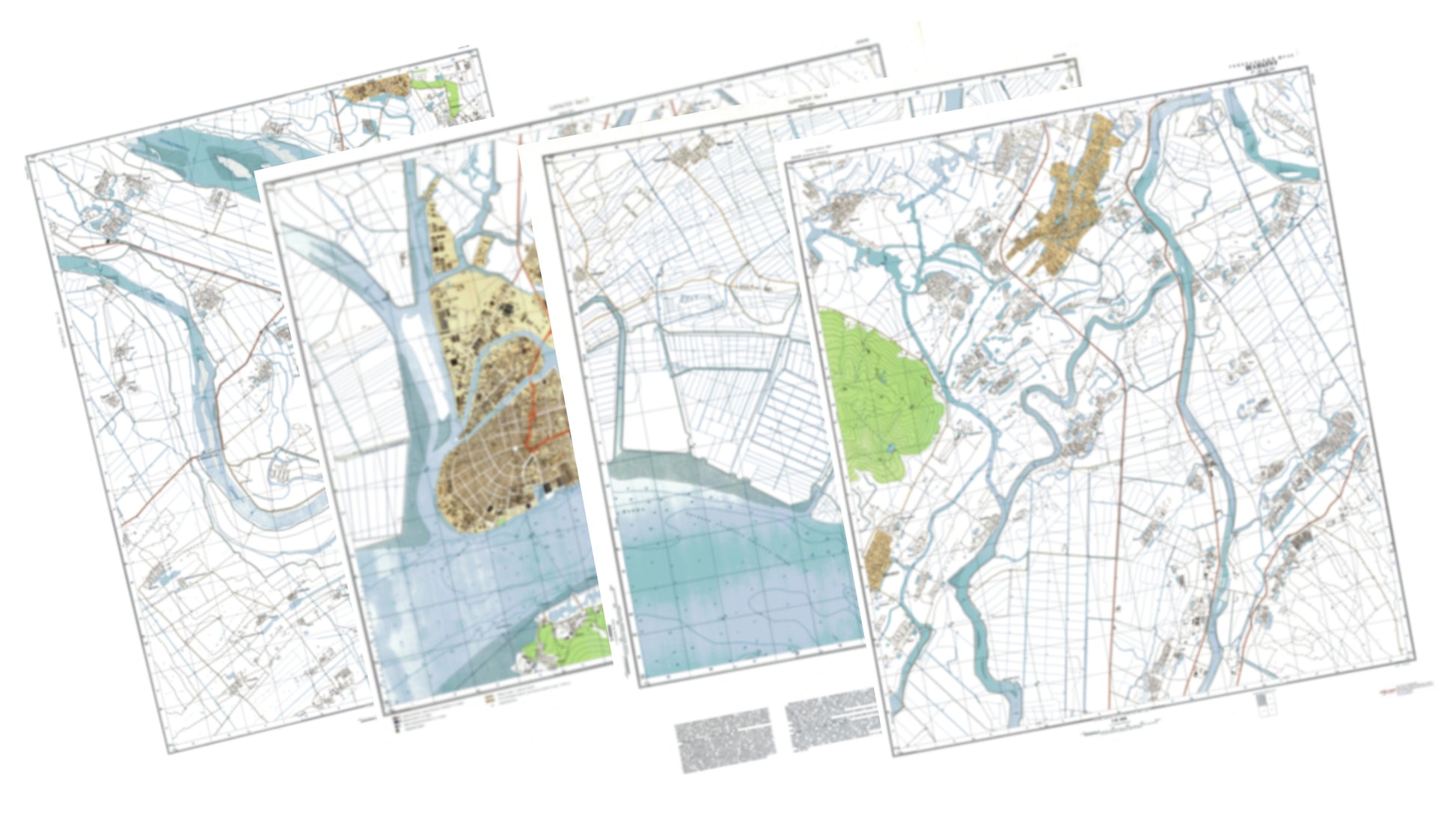 Shantou (China) 4-Sheet Map Set - Soviet Military City Plans