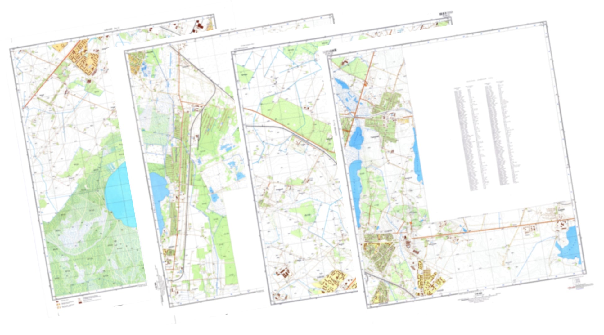 Shaulyai (Lithuania) 4-Sheet Map Set - Soviet Military City Plans