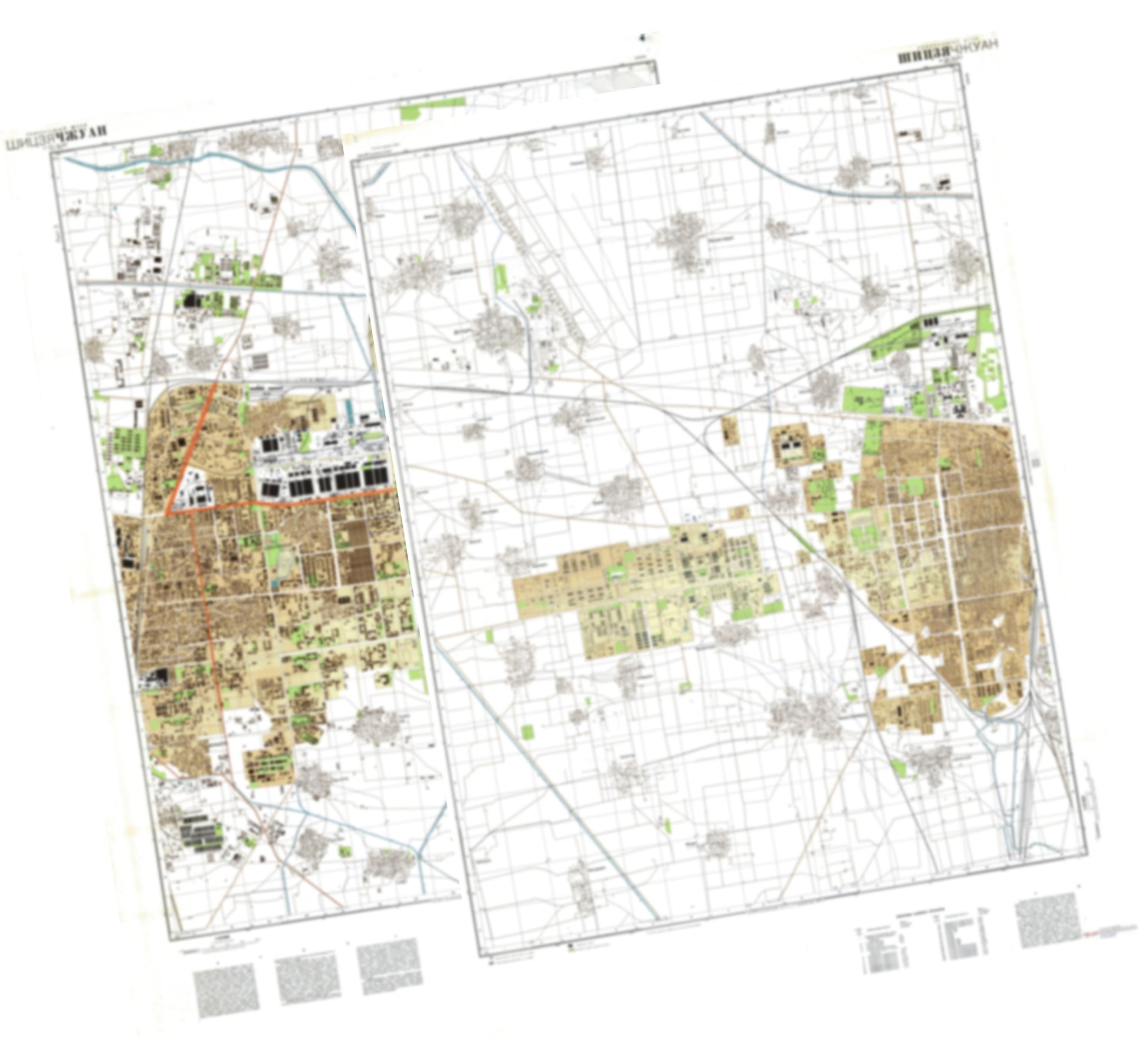 Shijiazhuang (China) 2-Sheet Set - Soviet Military City Plans