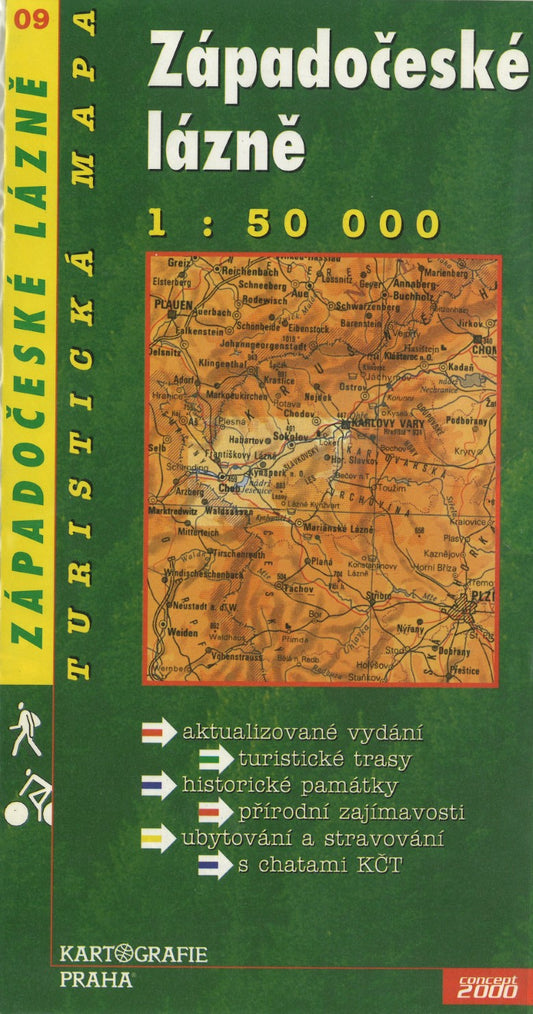 Zapadoceske Lazne Turisticka Mapa 1:50,000
