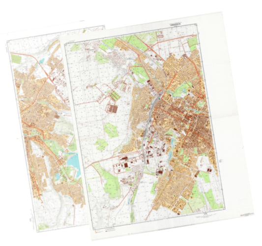 Simferopol 1987 (Ukraine) 2-Sheet Set - Soviet Military City Plans