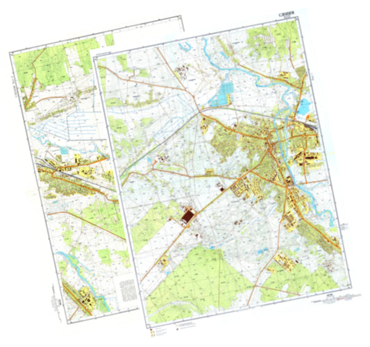 Slonim (Belarus) 2-Sheet Set - Soviet Military City Plans