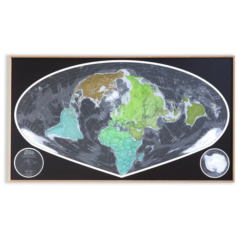 Sinu-Mollweide World Map, Version 1 - Laminated