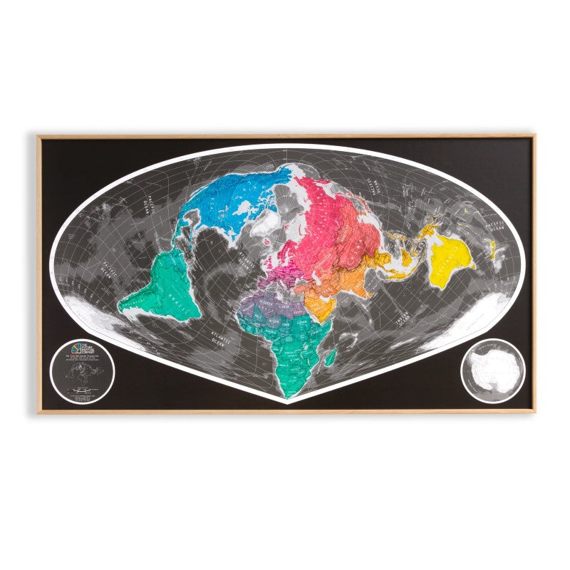 Sinu-Mollweide World Map, Version 2 - Laminated