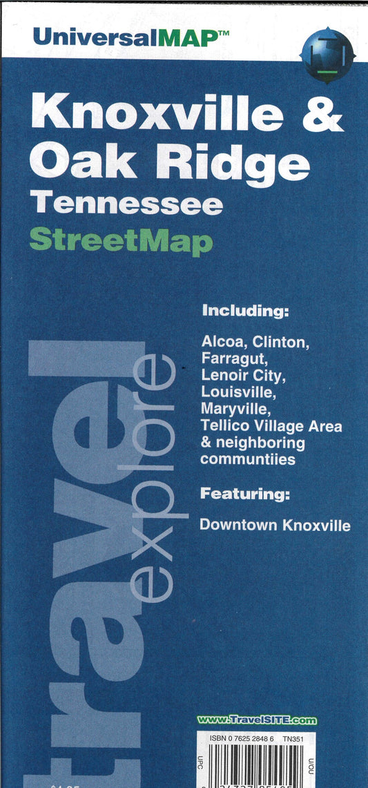 Knoxville and Oak Ridge Tennessee County Street Map