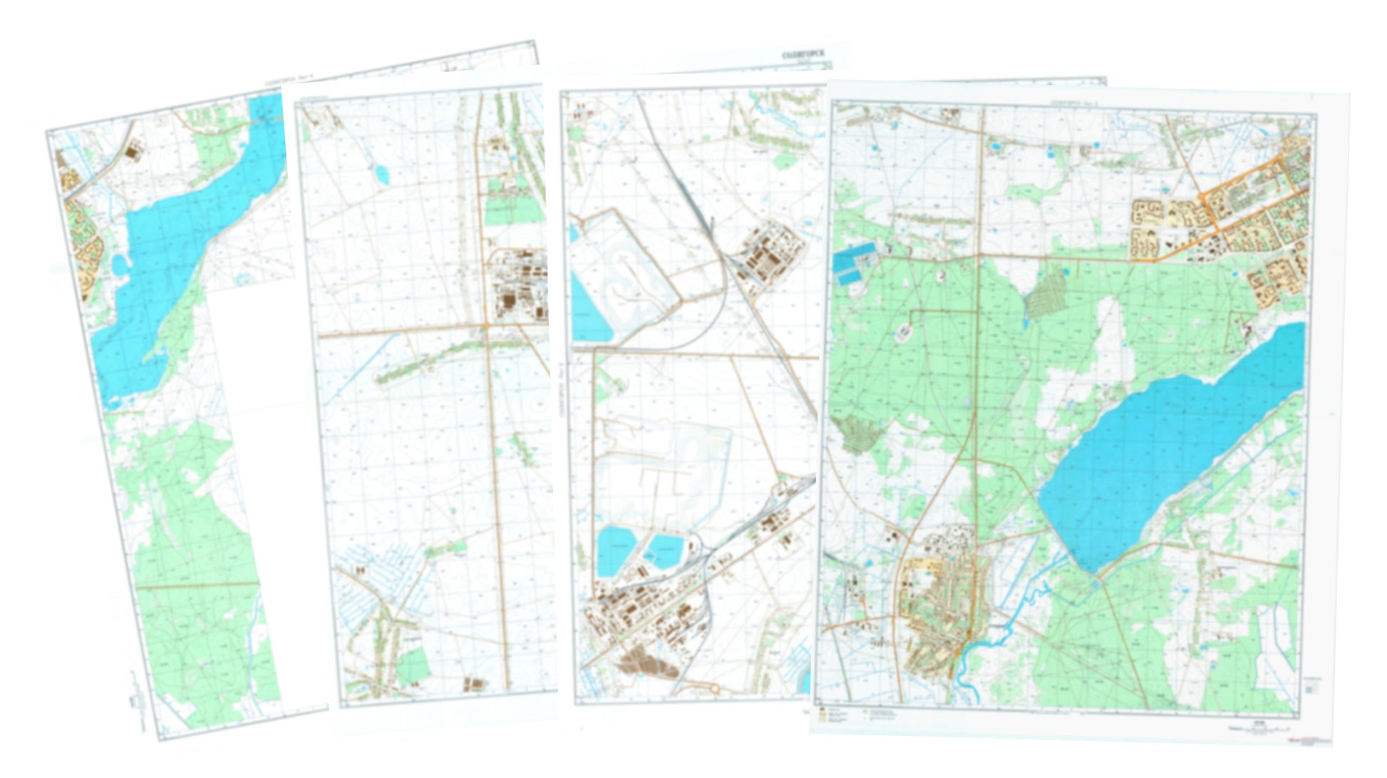 Soligorsk (Belarus) 4-Sheet Map Set - Soviet Military City Plans
