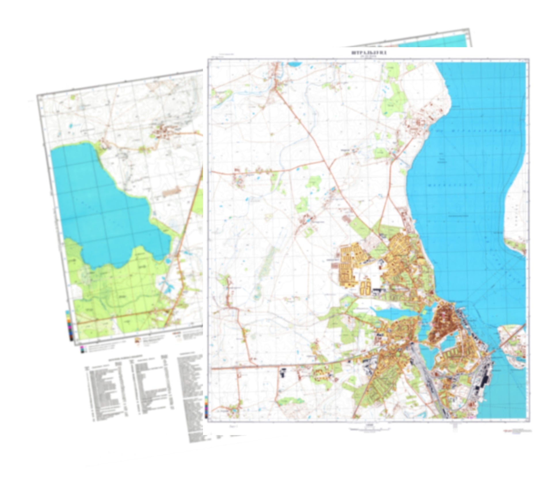 Stralsund (Germany) 2-Sheet Set - Soviet Military City Plans