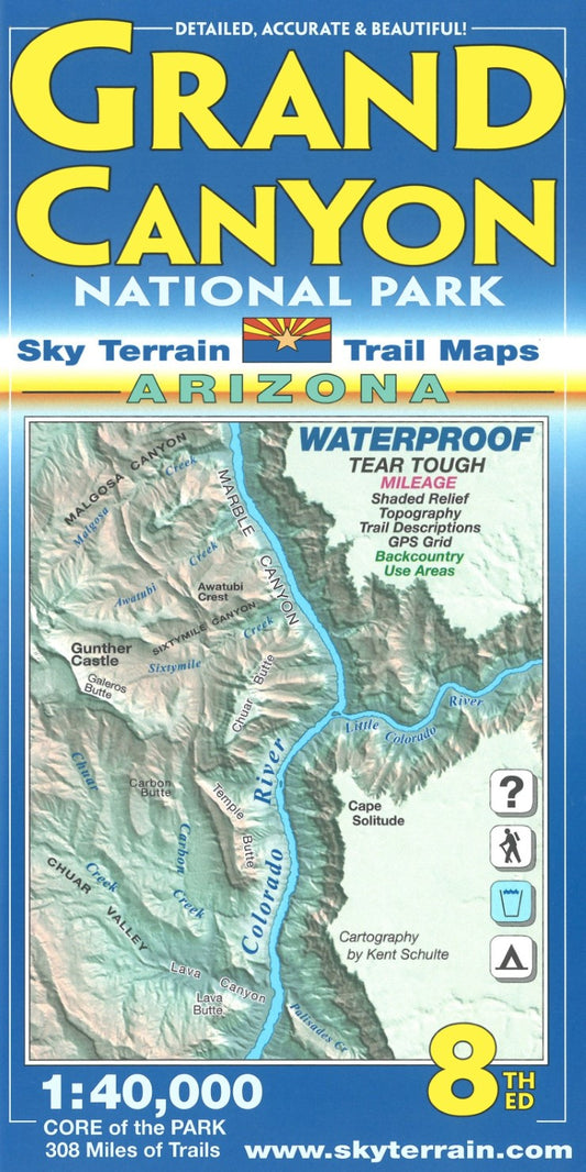 Grand Canyon National Park Trail Waterproof Map