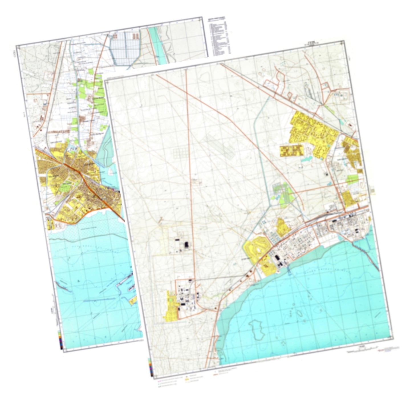 Suez (Egypt) 2-Sheet Set - Soviet Military City Plans