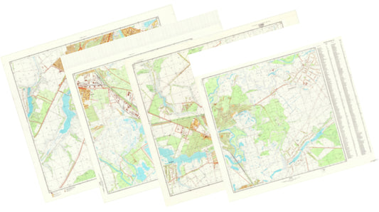 Sumy (Ukraine) 4-Sheet Map Set - Soviet Military City Plans