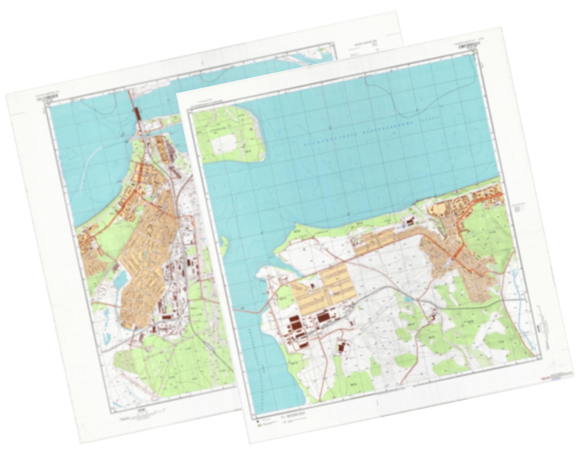 Svetlovodsk (Ukraine) 2-Sheet Set - Soviet Military City Plans