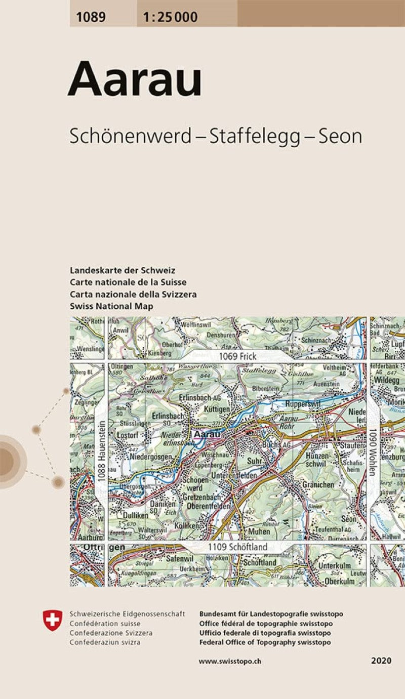 Aarau : Switzerland 1:25,000 Topographic Map #1089