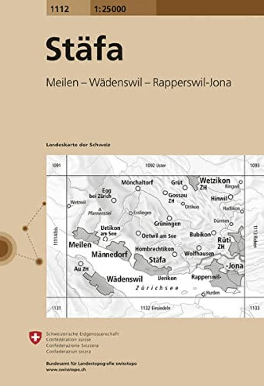 Stafa : Switzerland 1:25,000 Topographic Map #1112