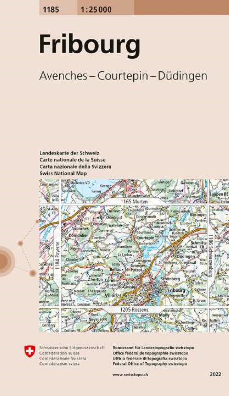 Fribourg - Freiburg : Switzerland 1:25,000 Topographic Map #1185