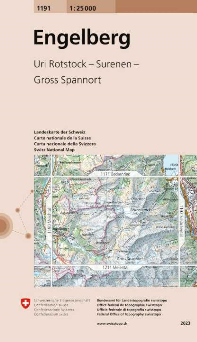 Engelberg: Switzerland 1:25,000 Topographic Map #1191