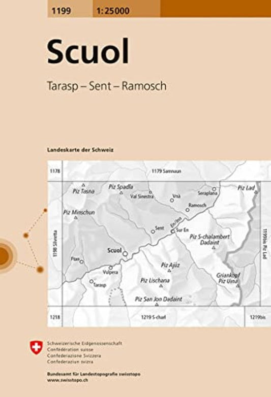 Scuol : Switzerland 1:25,000 Topographic Map #1199