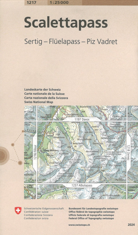 Scalettapass : Switzerland 1:25,000 Topographic Map #1217