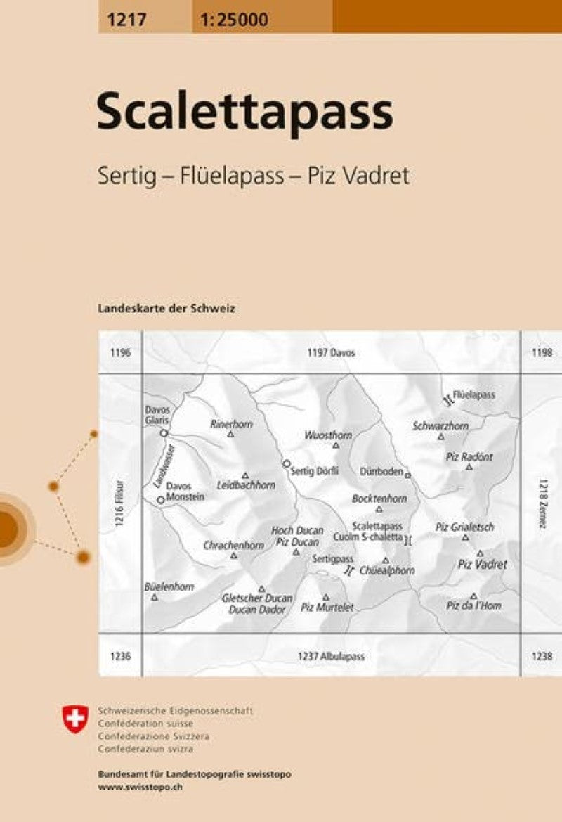 Scalettapass : Switzerland 1:25,000 Topographic Map #1217